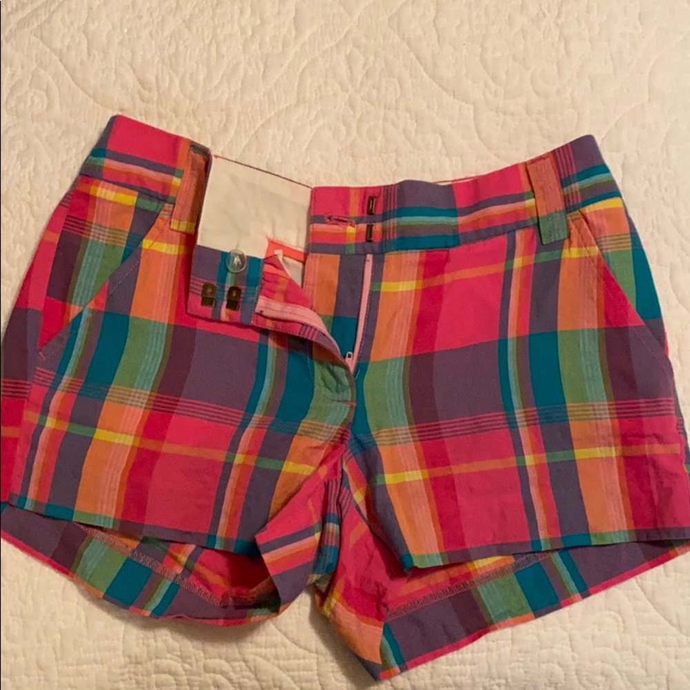J crew plaid shorts